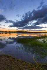 Colorful Sunset over Lake Zobel, George LeStrange Preserve, Fort Pierce, Florida