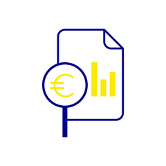 Euro financial audit icon design isolated on white background