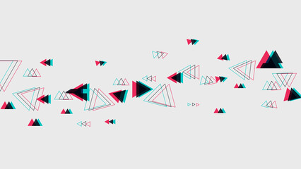 Glitched Scattered Triangle pattern, on light grey backdrop