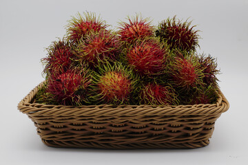 rambutan on a white background,Include Clipping Path.