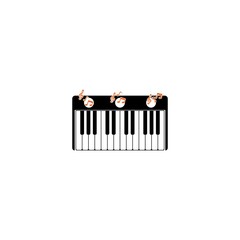 Piano logo template vector icon illustration