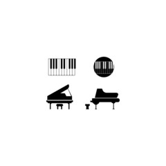 Piano logo template vector icon illustration