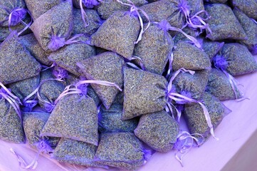 Dried lavender sachet bags in Provence, France