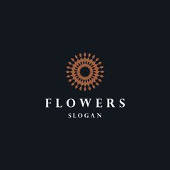 Flowers logo icon design template vector illustration