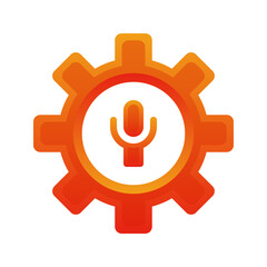 Obraz premium mic gear logo gradient design template icon
