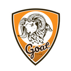 goat head emblem. e-sport games logo. vector illustration