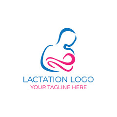 breastfeeding lactation  logo. editable. vector