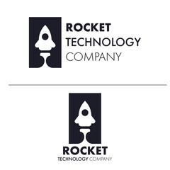 modern space ship rocket logo concept