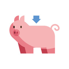 piggy savings with arrow