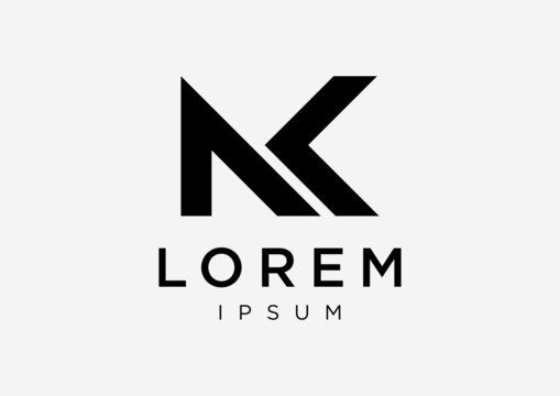 Initials Letter Nk logo design template.