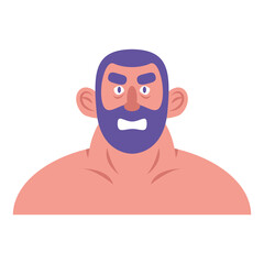 bearded man anime style