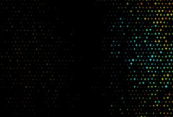 Dark black vector pattern with symbol of cards.