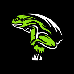 Frog cartoon icon silhouette logo vector illustration