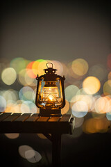 夜景とランタン