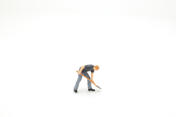 a Mini workers isolate on white background