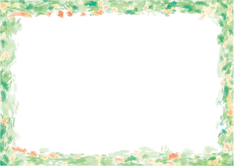 かわいい水彩模様の額・背景素材