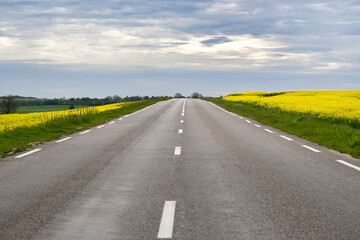 Naklejka premium Road through picturesque countryside landscape