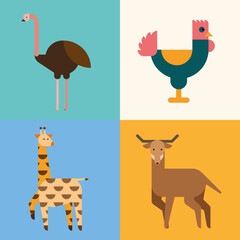 four animals basic forms style
