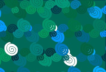 Light Blue, Green vector template with bent lines.