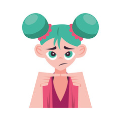 girl with green hair anime