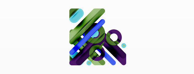 Lines geometric background. Stripes and rings composition business template for wallpaper, banner, background or landing