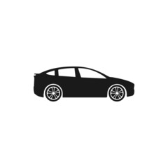 The Best Electric Car Silhouette. Saloon Car Silhouette Illustration Image Vector High Quality