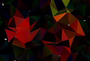 Light Green, Red vector polygonal pattern.