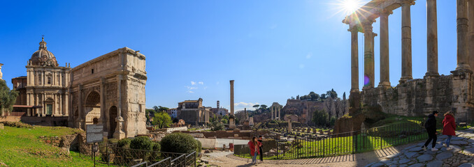 Rome, Italy at the Arch of Constantine and the Colosseum, Forum Romanum, Vatican