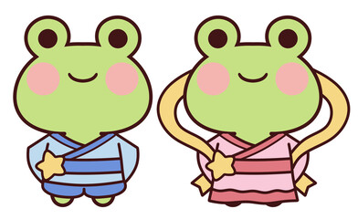 織姫と彦星の緑のカエル