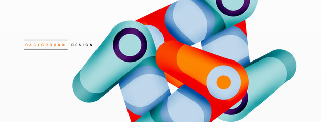 Trendy creative minimalist geometric background. Abstract round shapes composition for wallpaper, banner, background or landing