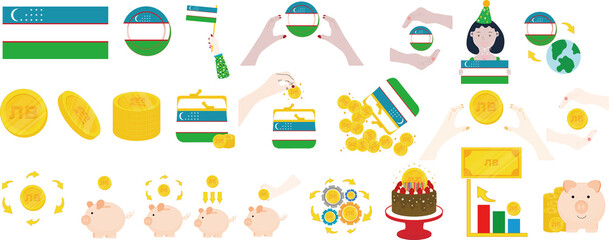 Uzbekistan vector hand drawn flag, Uzbekistan som vector Illustration