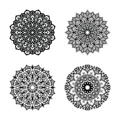 Collections Circular pattern in the form of a mandala for Henna, Mehndi, tattoos. Coloring book page.
