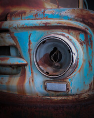 Old Blue Truck Headlight 
