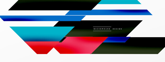 Minimal geometric abstract background. Dynamic 3d lines composition. Trendy techno business template for wallpaper, banner, background or landing