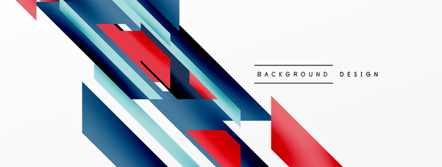 Minimal geometric abstract background. Dynamic 3d lines composition. Trendy techno business template for wallpaper, banner, background or landing