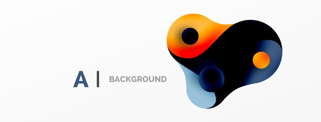 Geometric round shapes and circles abstract background. Wallpaper for concept of AI technology, blockchain, communication, 5G, science, business