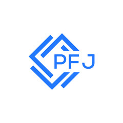 PFJ technology letter logo design on white  background. PFJ creative initials technology letter logo concept. PFJ technology letter design.
