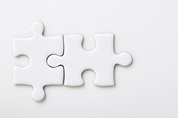Blank puzzle pieces on a white background