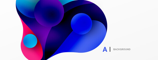 Geometric round shapes and circles abstract background. Wallpaper for concept of AI technology, blockchain, communication, 5G, science, business