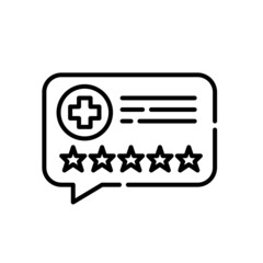 Doctor, insurance or other medical services 5 star review. Pixel perfect, editable stroke line icon