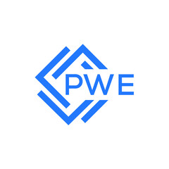 Obraz premium PWE technology letter logo design on white background. PWE creative initials technology letter logo concept. PWE technology letter design.
