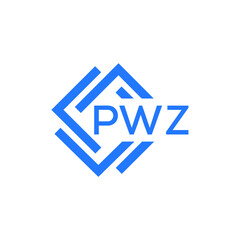 PWZ technology letter logo design on white  background. PWZ creative initials technology letter logo concept. PWZ technology letter design.