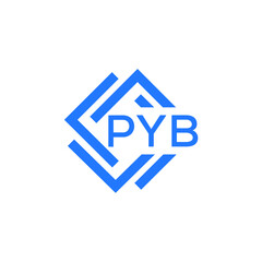 PYB technology letter logo design on white  background. PYB creative initials technology letter logo concept. PYB technology letter design.