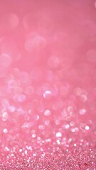 Pink glitter festive defocused lights background. Brilliant background for Ramadan and Eid holiday. A beautiful magic bokeh