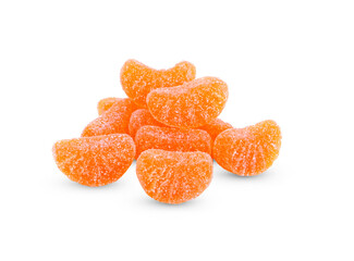 Orange gummies, Vitamin C  on white background