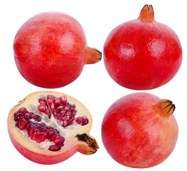 pomegranate fruit isolated on white background.