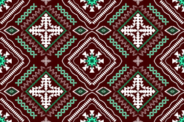 Geometric ethnic oriental traditional art pattern.Figure tribal embroidery style.Design for background,wallpaper,clothing,wrapping,fabric,element,,vector illustration.