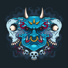 blue devil face