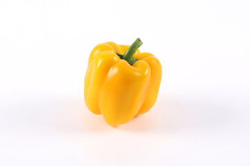Fresh yellow sweet pepper isolated on a white background. yellow bell pepper.