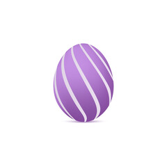 Painted easter egg template realistic vector illustration isolated on white.